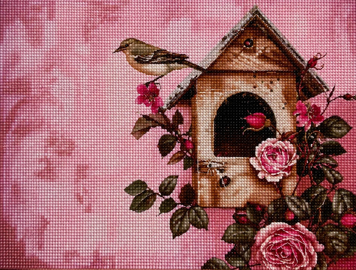 Pink Paint Birdhouse Diamond Art Kit