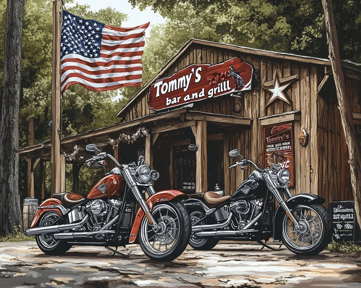 Motorcycles Bar And Grill Diamond Art Kit