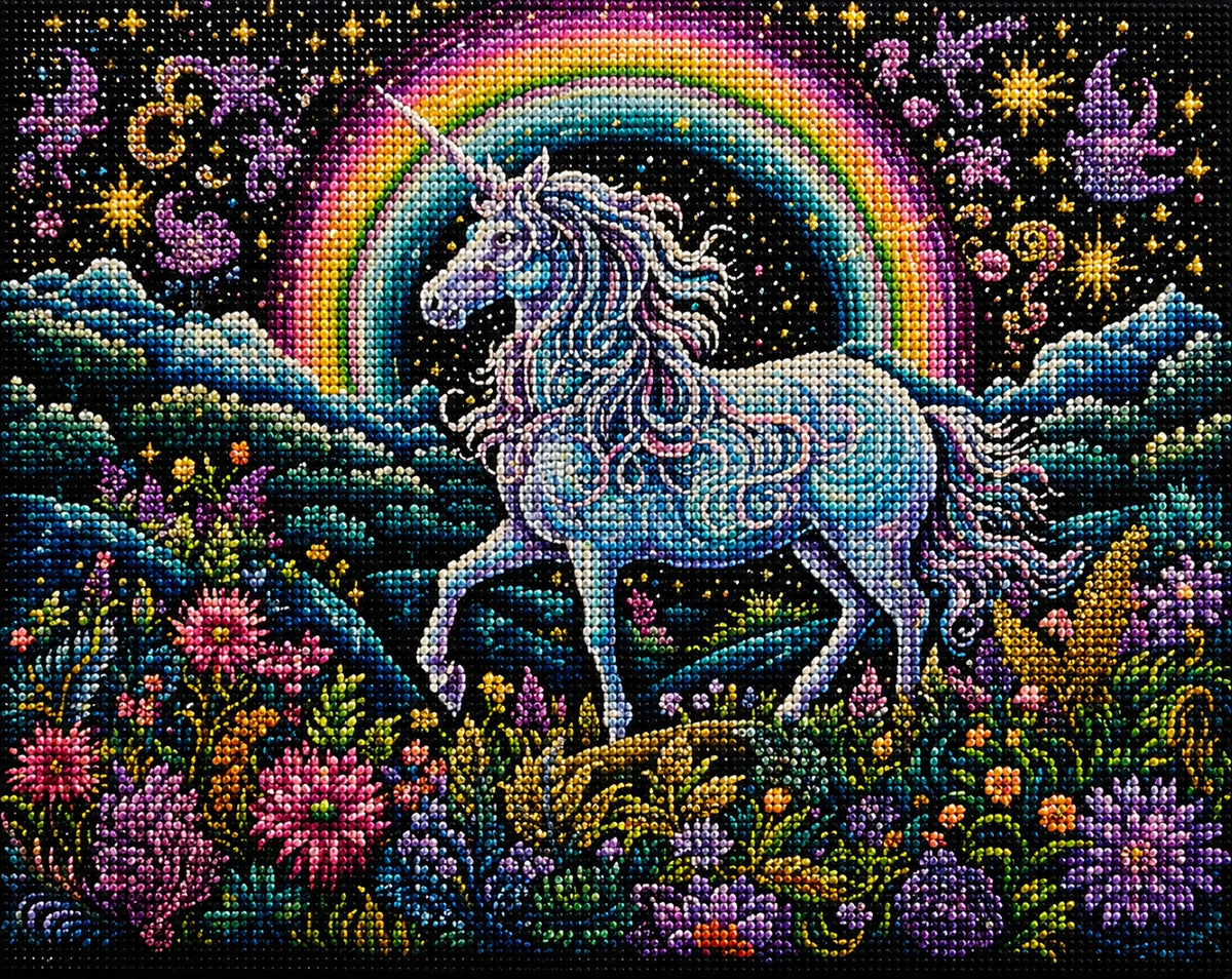 Abstract Rainbow Unicorn Diamond Art Kit