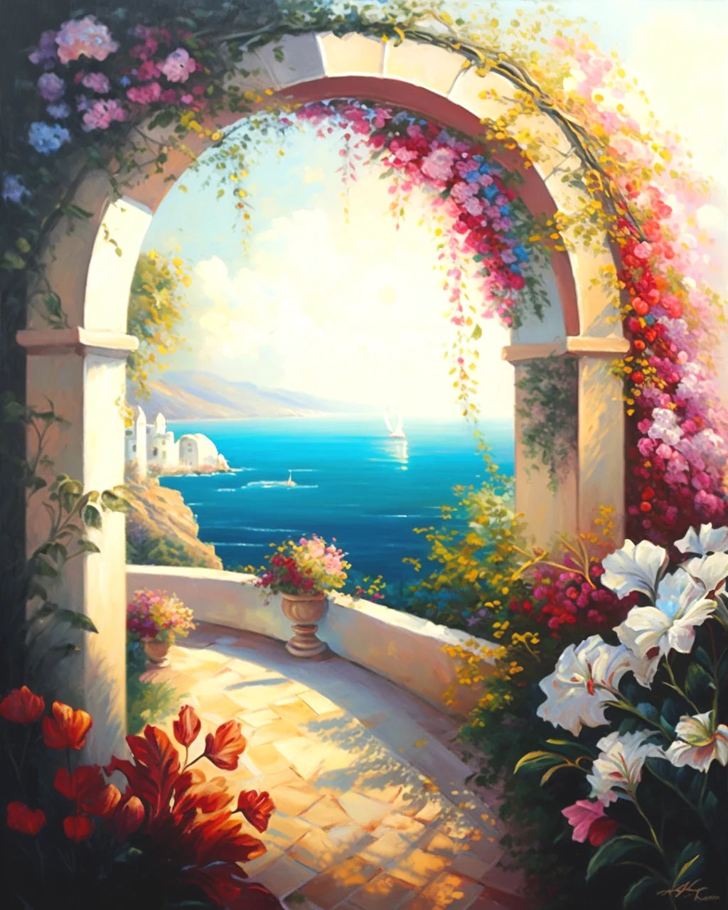 Colorful Flower Archway Diamond Art Kit