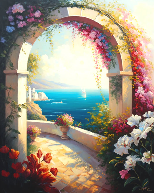 Colorful Flower Archway Diamond Art Kit