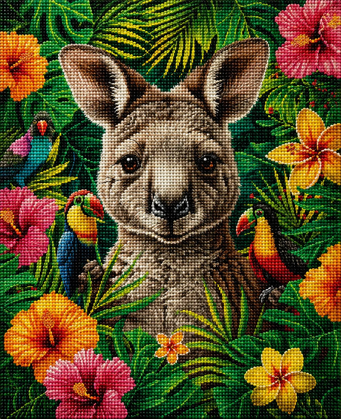 Kangaroo In The Jungle Diamond Art Kit