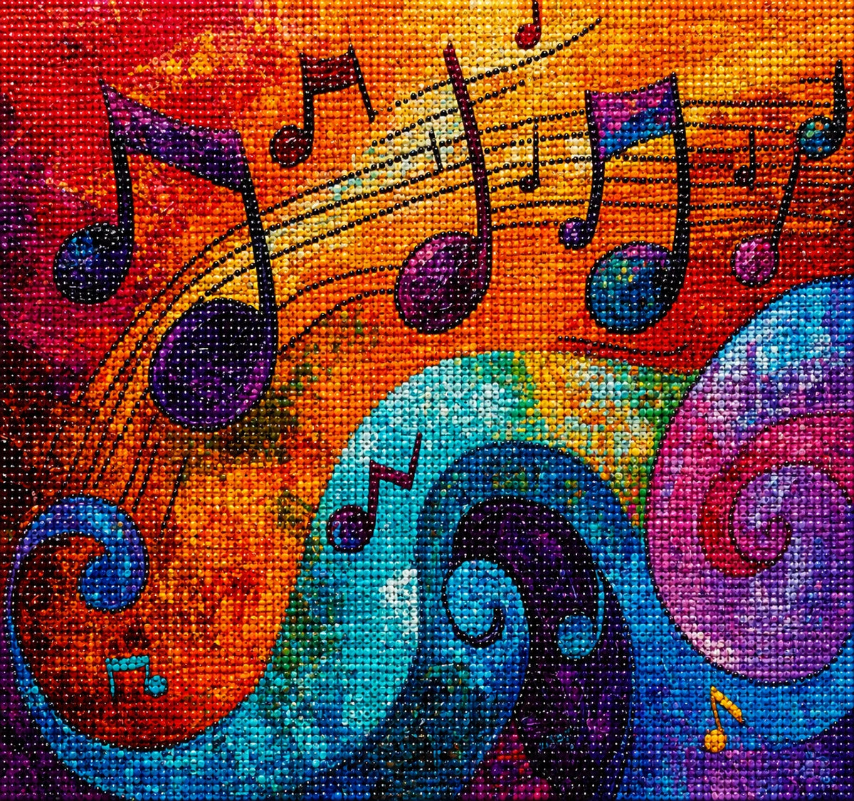 Abstract Musical Notes Diamond Art Kit