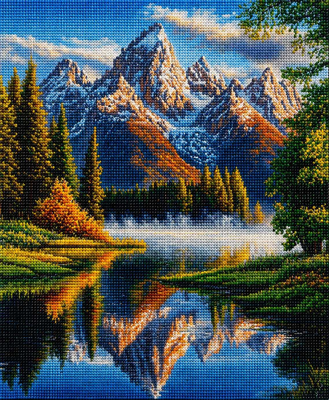 Autumn Mountain Reflection Diamond Art Kit