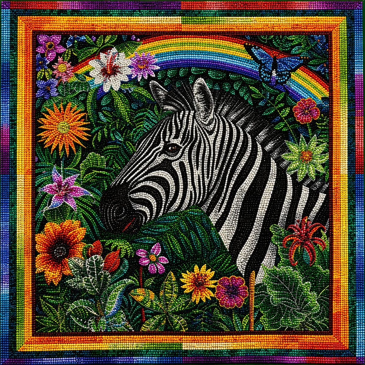 Butterfly Rainbow Zebra Diamond Art Kit
