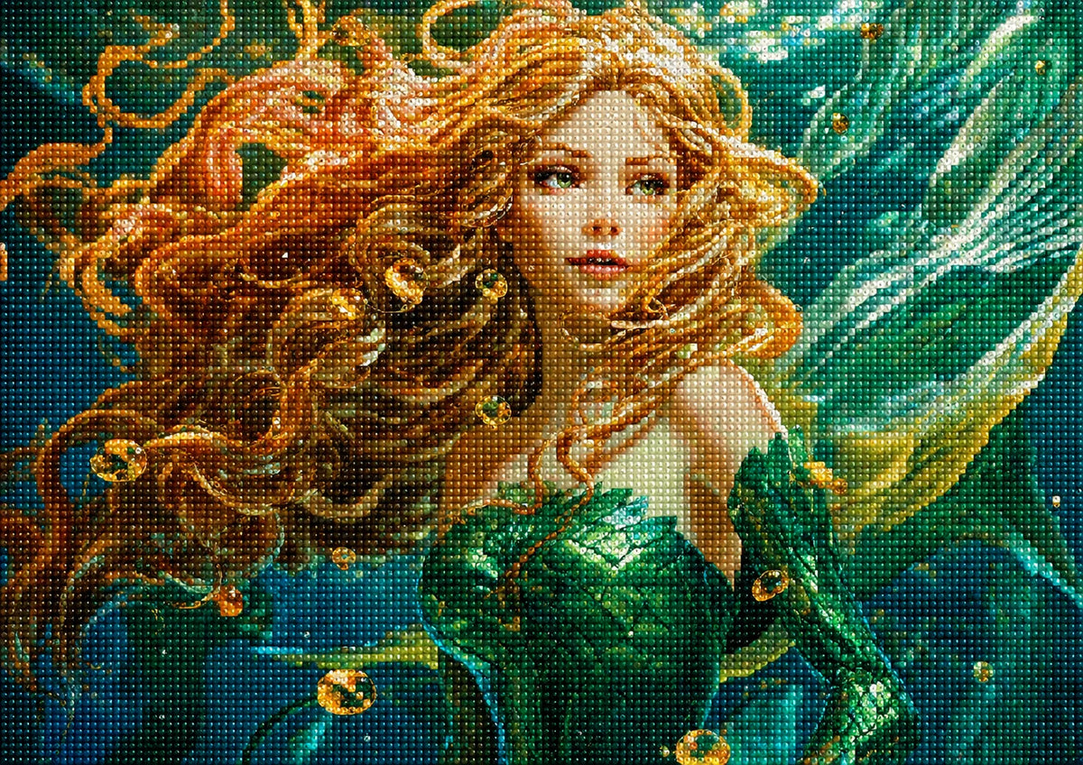 Orange Hair Mermaid Diamond Art Kit