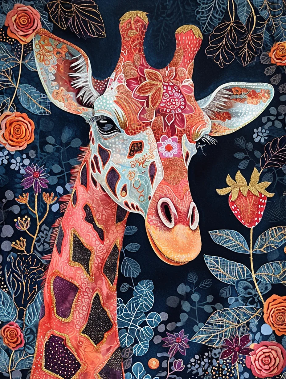 Abstract Pattern Strawberry Giraffe Diamond Art Kit