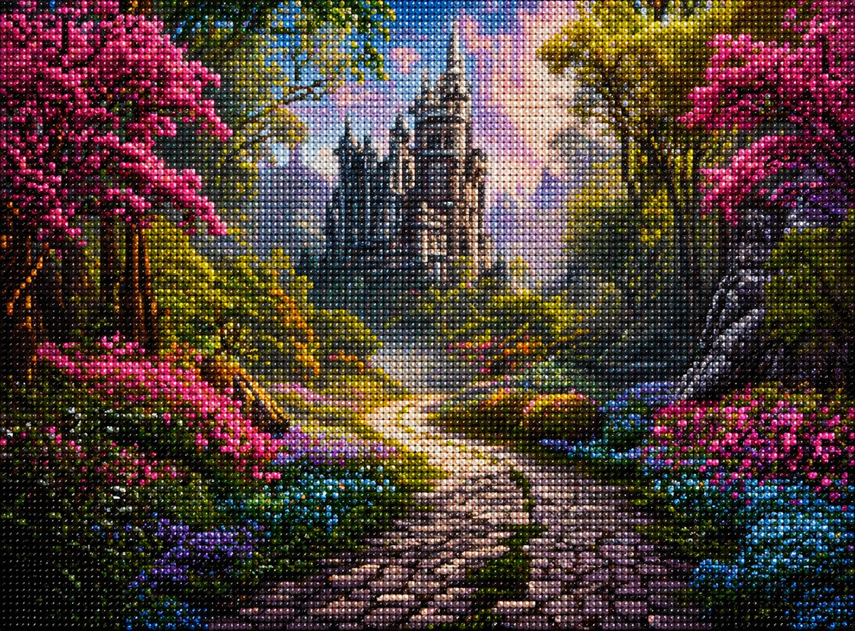 Cobblestone Path Castle Diamond Art Kit