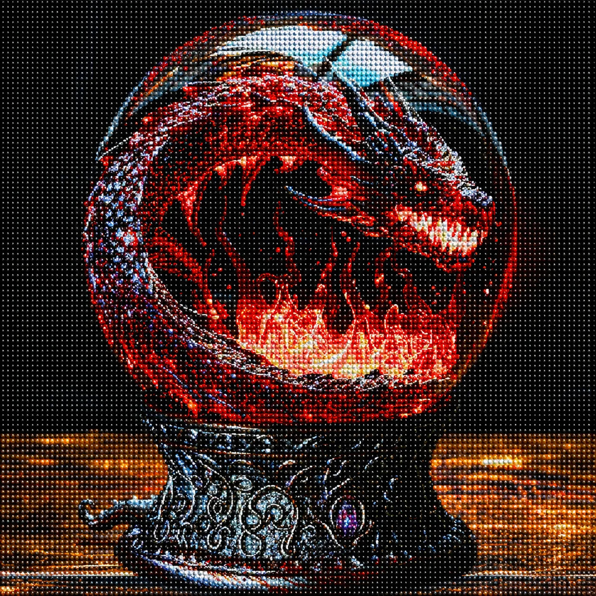 Fire Dragon Crystal Ball Diamond Art Kit