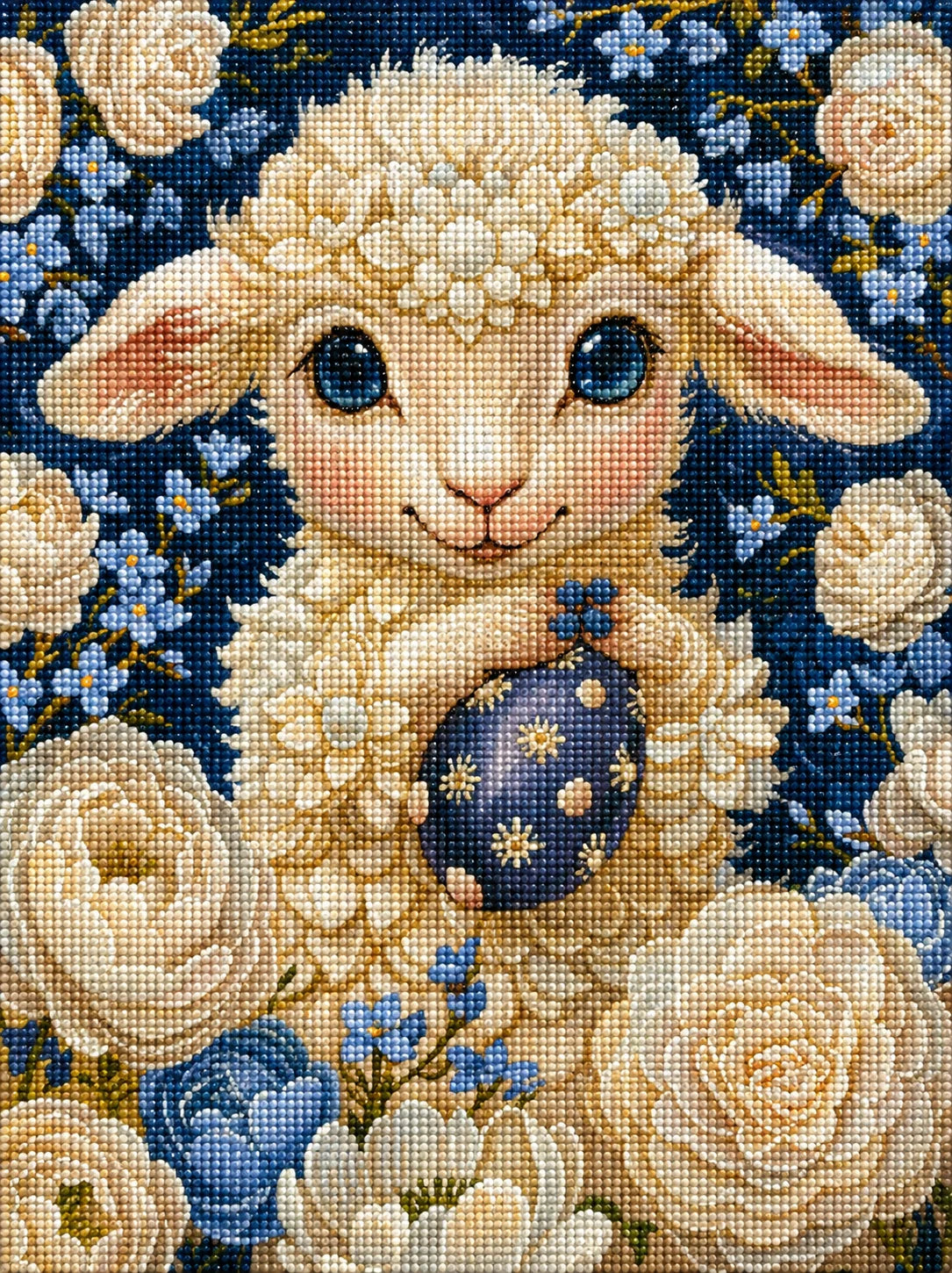 Blue Easter Egg Sheep Diamond Art Kit