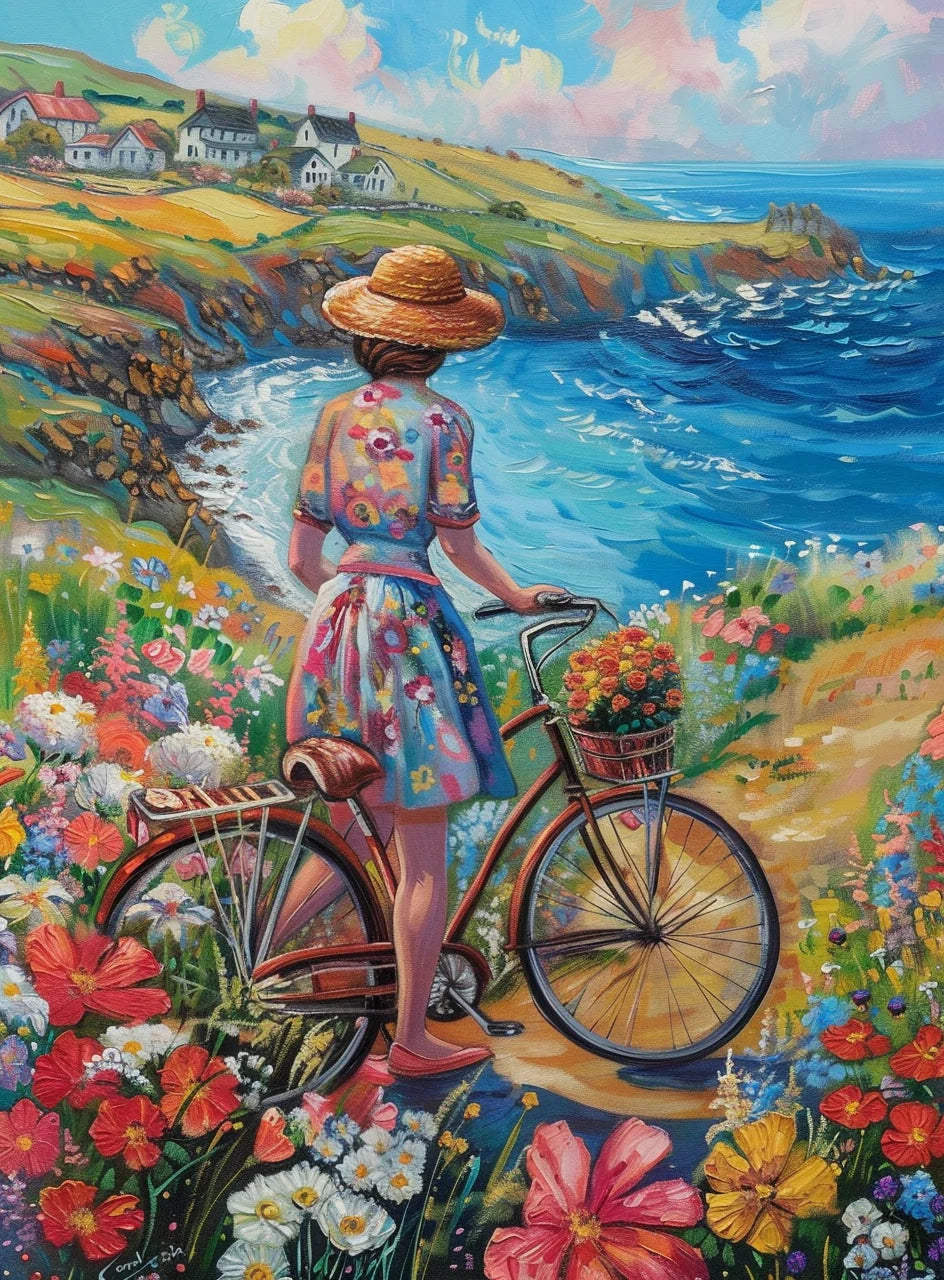 Seashore Bicycle Ride Diamond Art Kit