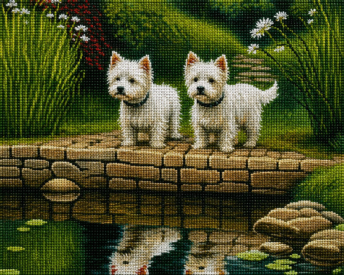 Two Westies Stone Path Diamond Art Kit
