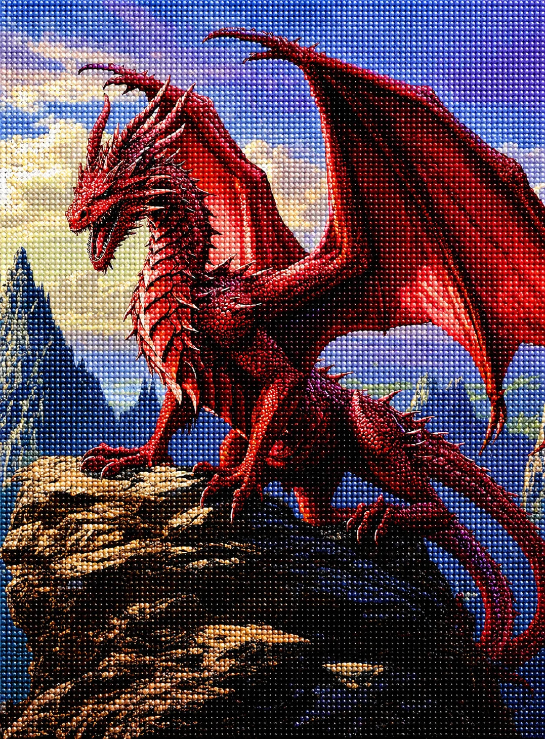 Red Dragon Rock Diamond Art Kit