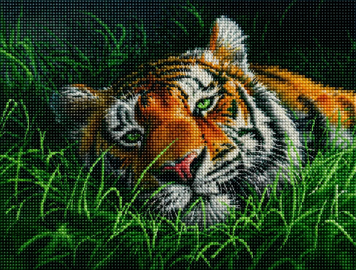Sleepy Tiger Diamond Art Kit — diamond art kit canvas