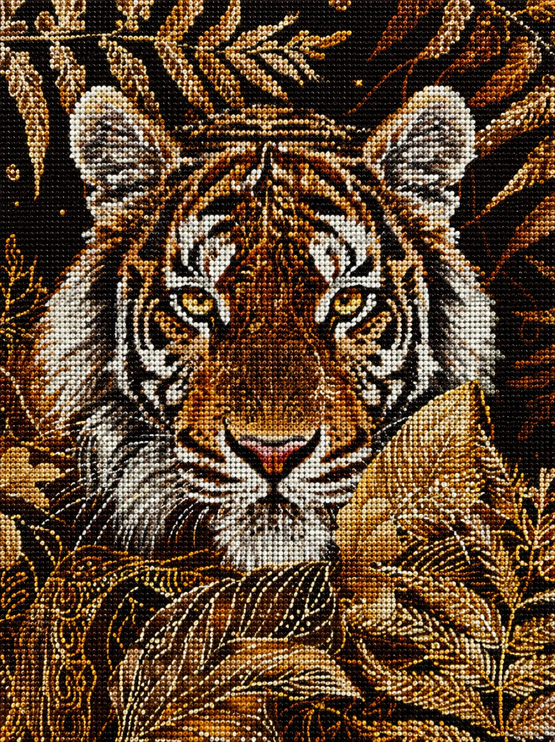 Detailed Nose Golden Tiger Diamond Art Kit — diamond art kit canvas