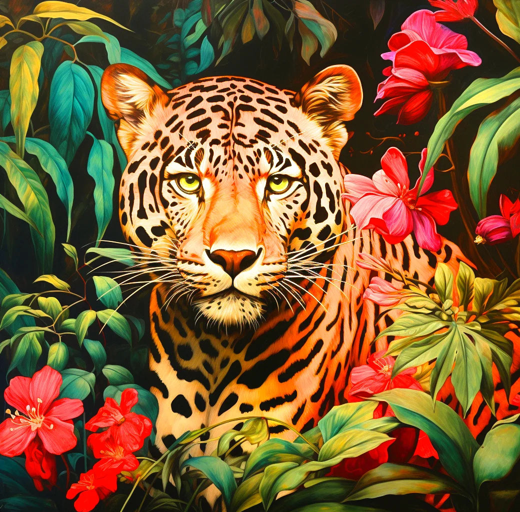 Yellow Eye Leopard Diamond Art Kit