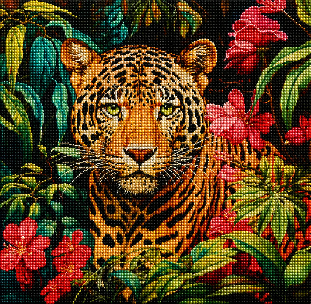 Yellow Eye Leopard Diamond Art Kit — diamond art kit canvas