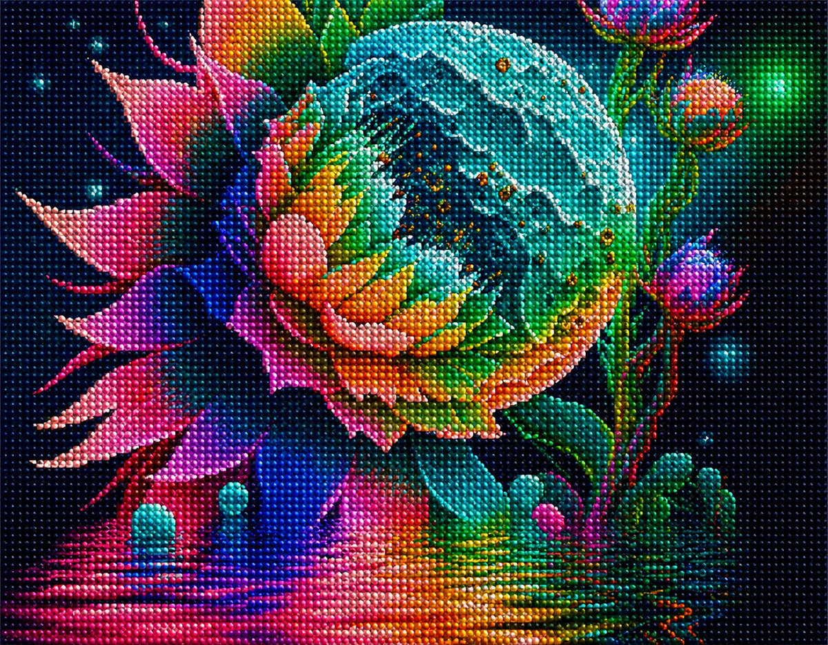 Abstract Moonflower Diamond Art Kit — diamond art kit canvas