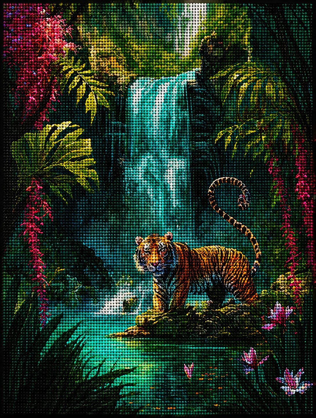 Jungle Tiger Falls Diamond Art Kit — diamond art kit canvas