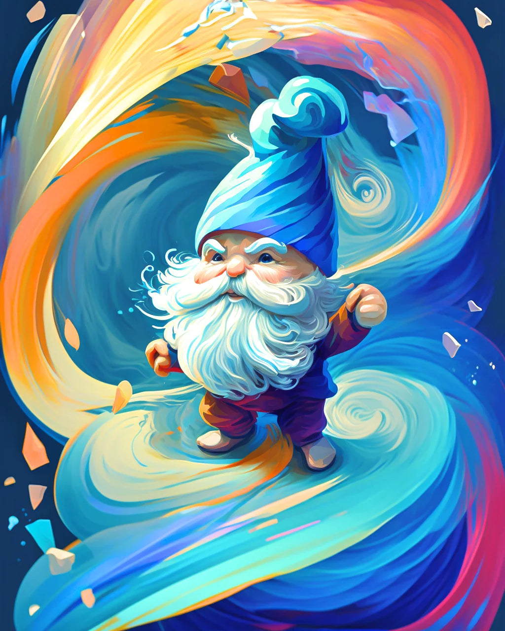 Paint Swirls Gnome Diamond Art Kit