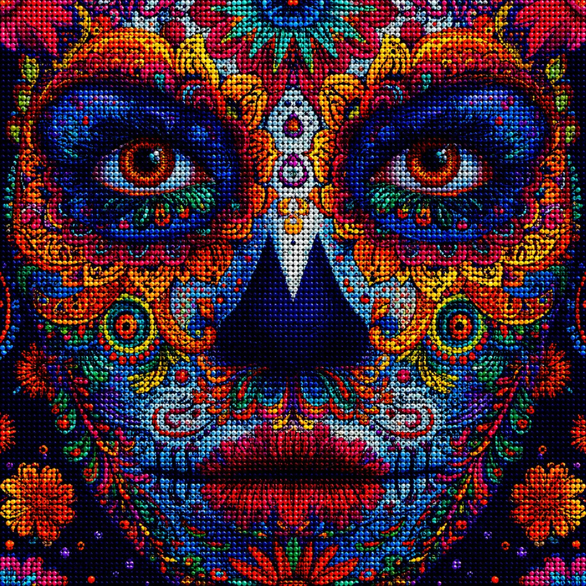 Bright Painted Face Diamond Art Kit — diamond art kit canvas