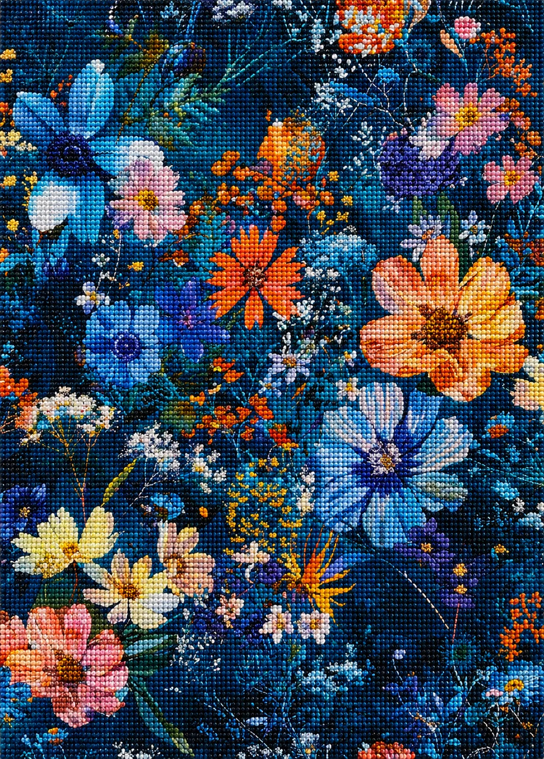 Colorful Wildflower Pattern Diamond Art Kit — diamond art kit canvas
