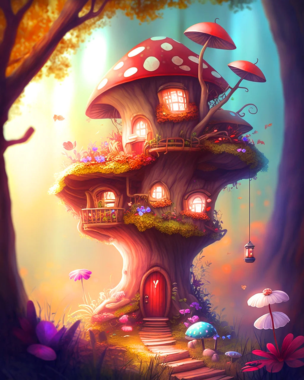 Fairyhouse With Lights Diamond Art Kit