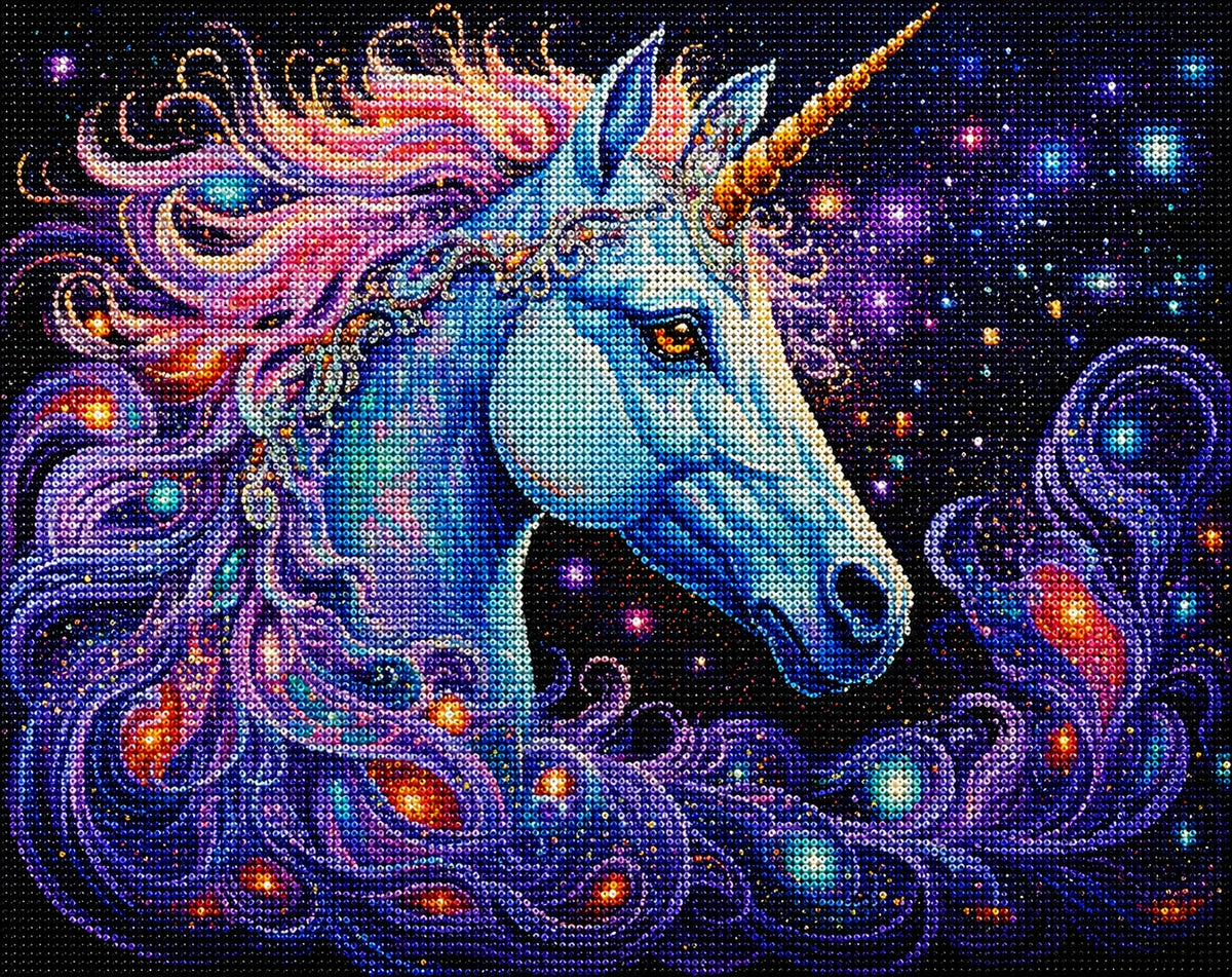 Galaxy Blue Unicorn Diamond Art Kit — diamond art kit canvas