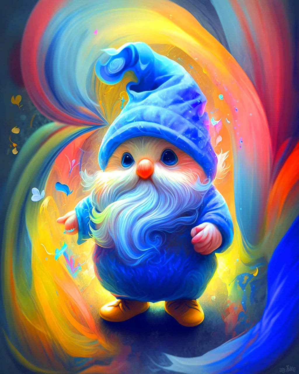 Swirl Background Gnome Diamond Art Kit