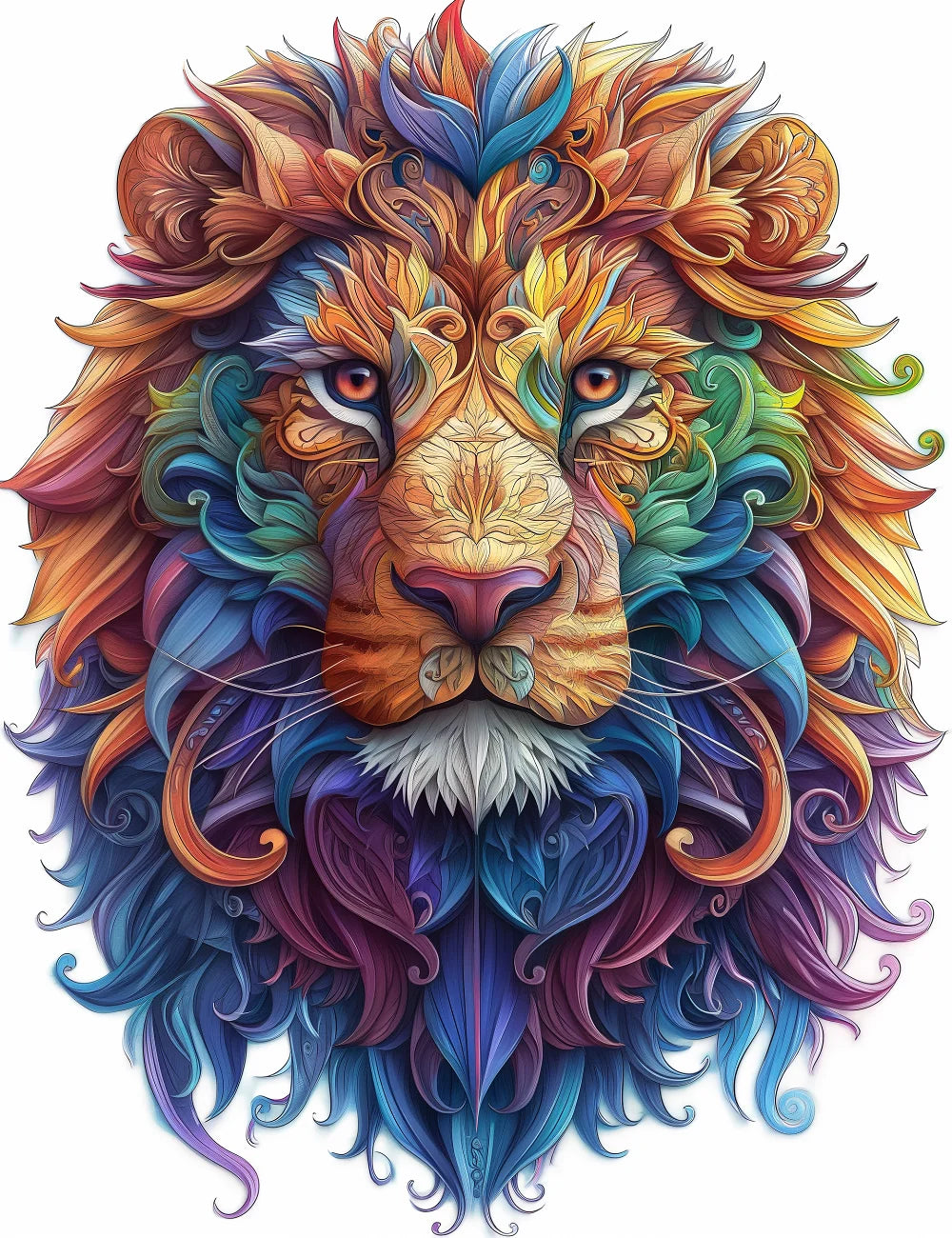 Soft Color Abstract Lion Diamond Art Kit