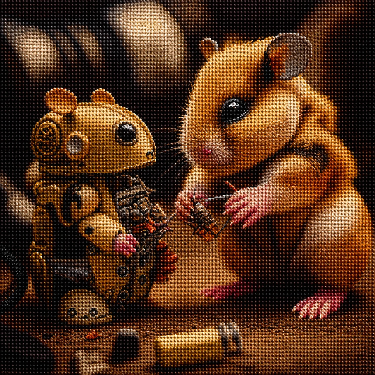 Hamster Robot Diamond Art Kit — diamond art kit canvas