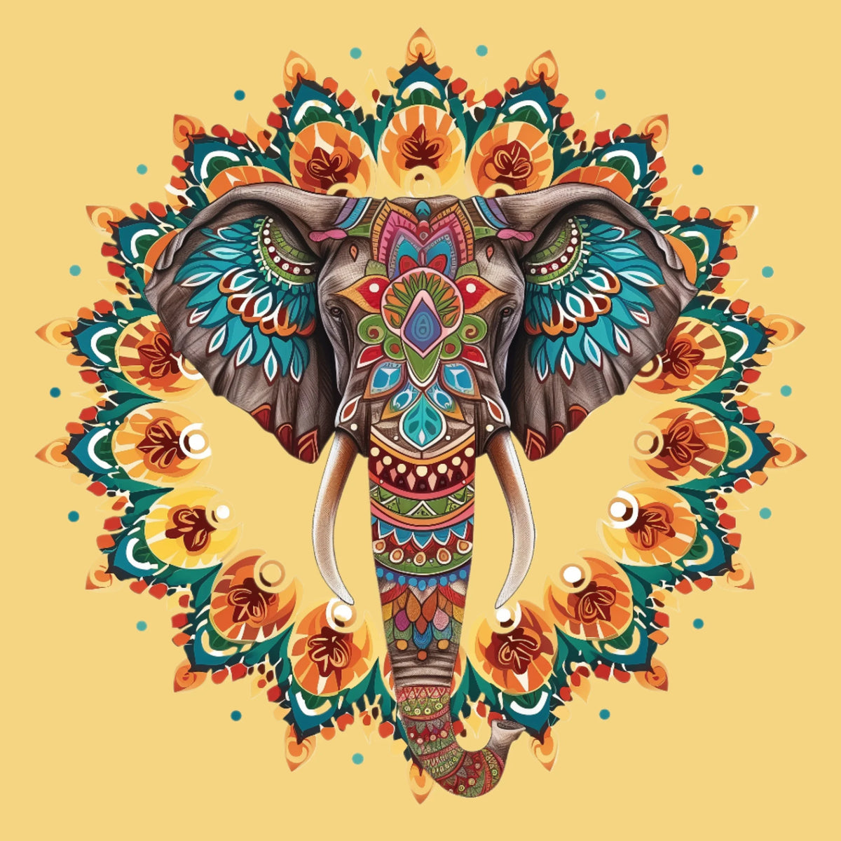 Ornate Elephant Mandala Diamond Art Kit
