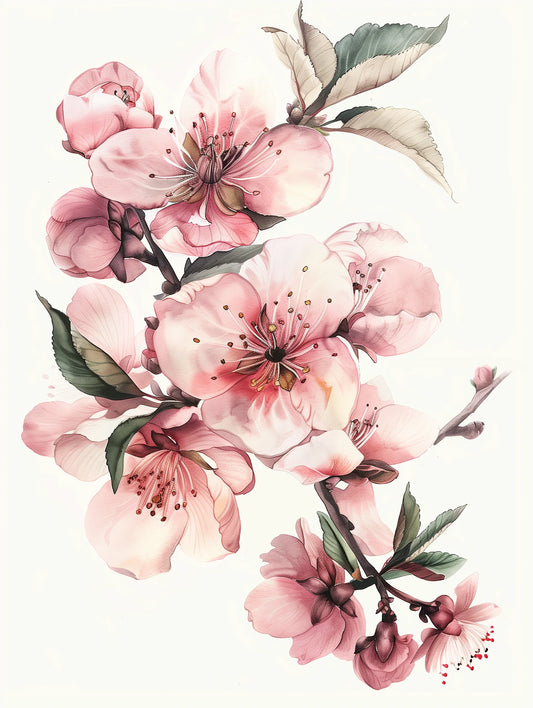 Watercolor Peach Blossoms Diamond Art Kit