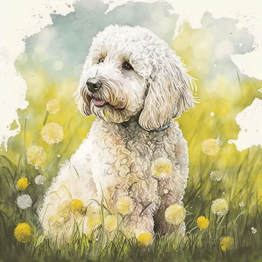 Yellow Dandelion Puppy Diamond Art Kit