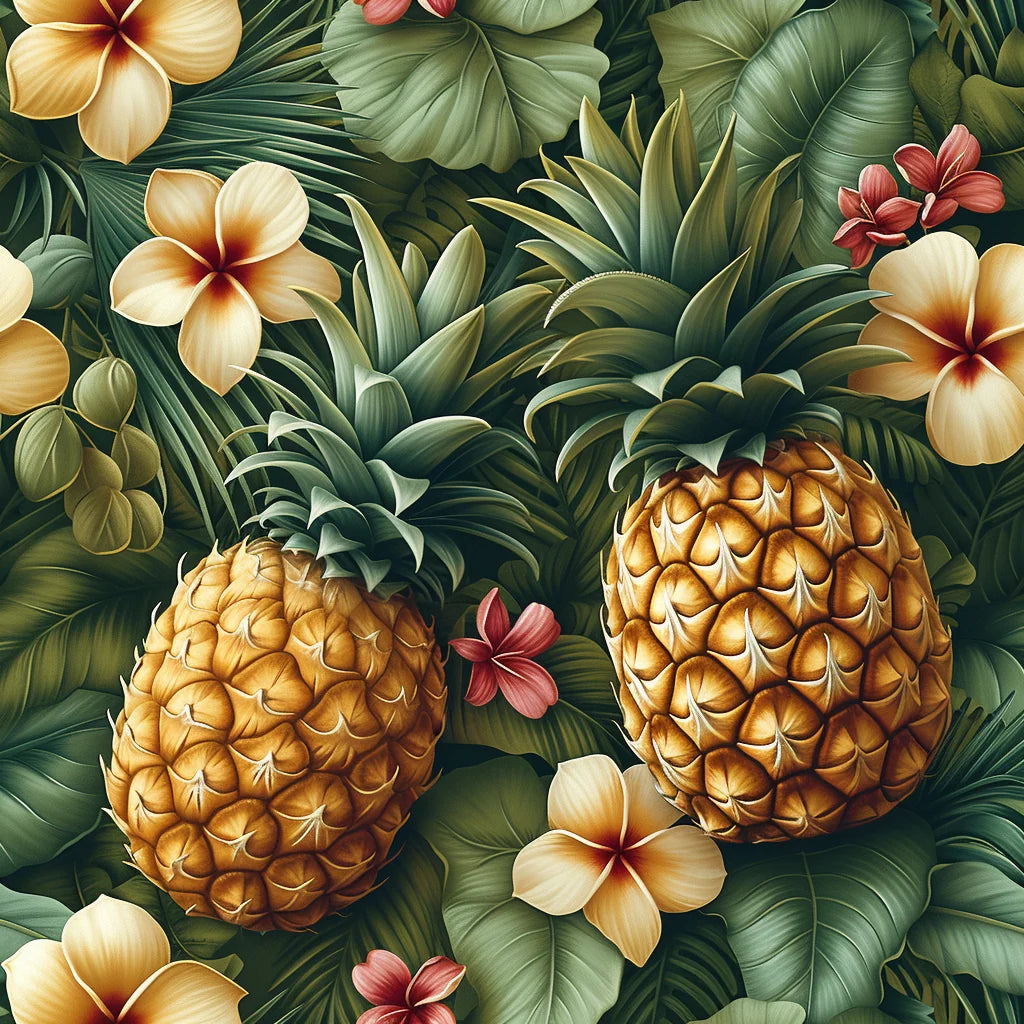 Two Pineapples and Flowers Diamond Art Kit