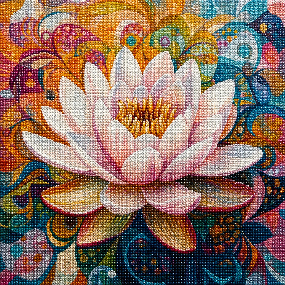 Abstract Background Lotus Flower Diamond Art Kit — diamond art kit canvas