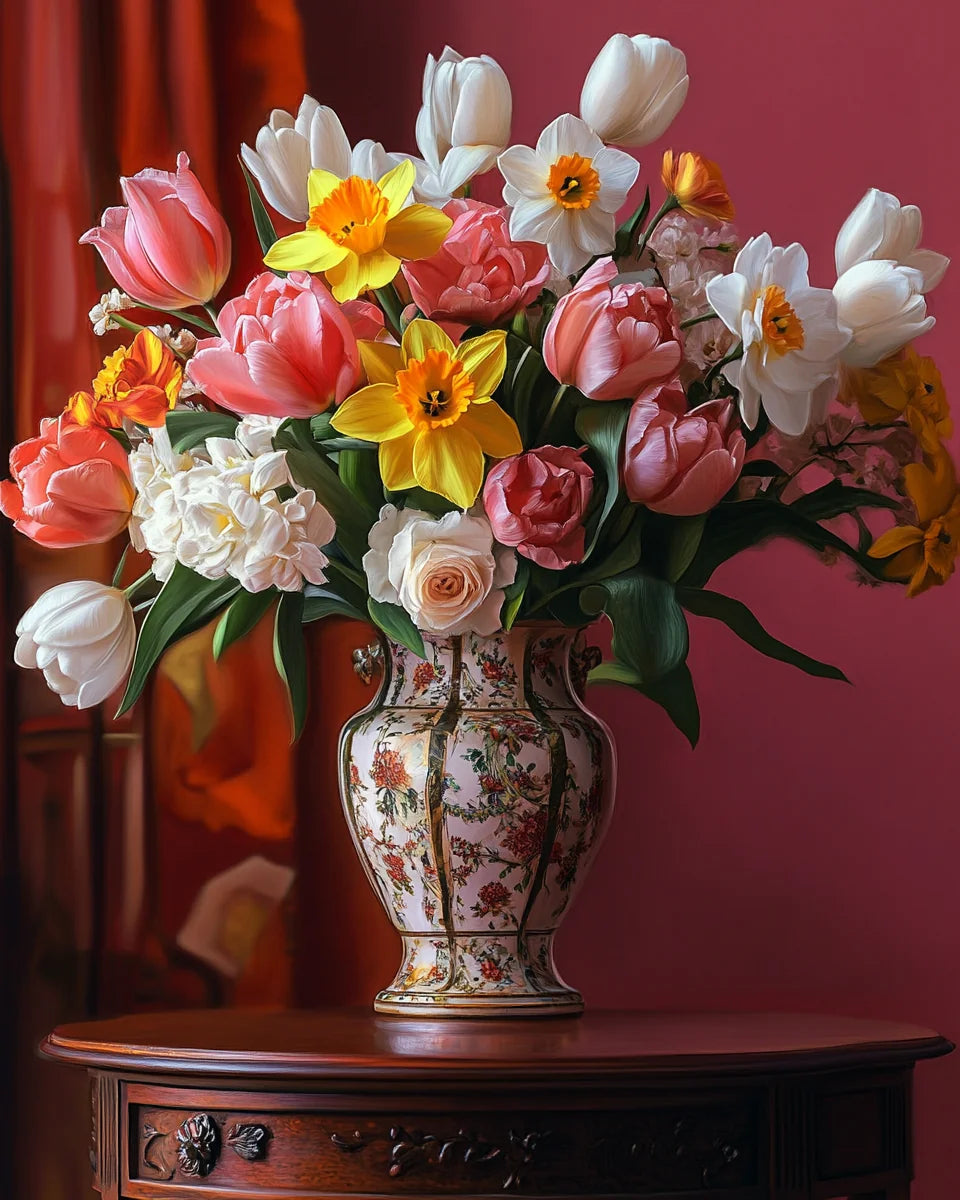 Tulips and Daffodils Bouquet Diamond Art Kit