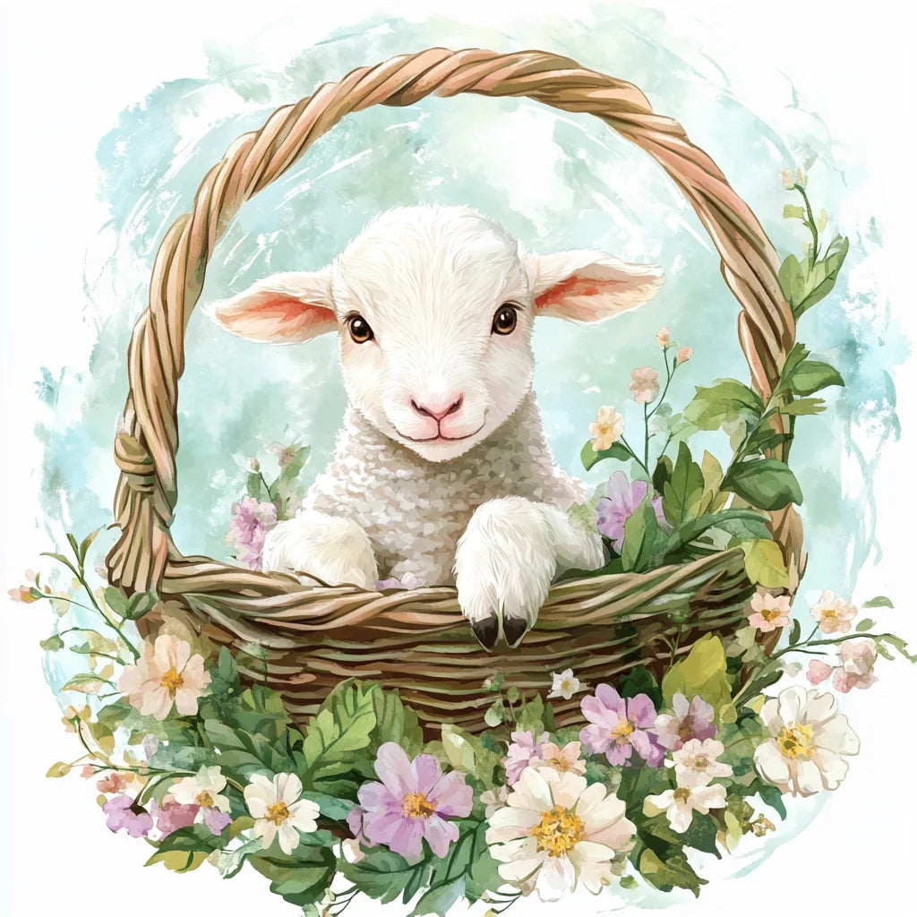 Lamb in a Basket Diamond Art Kit