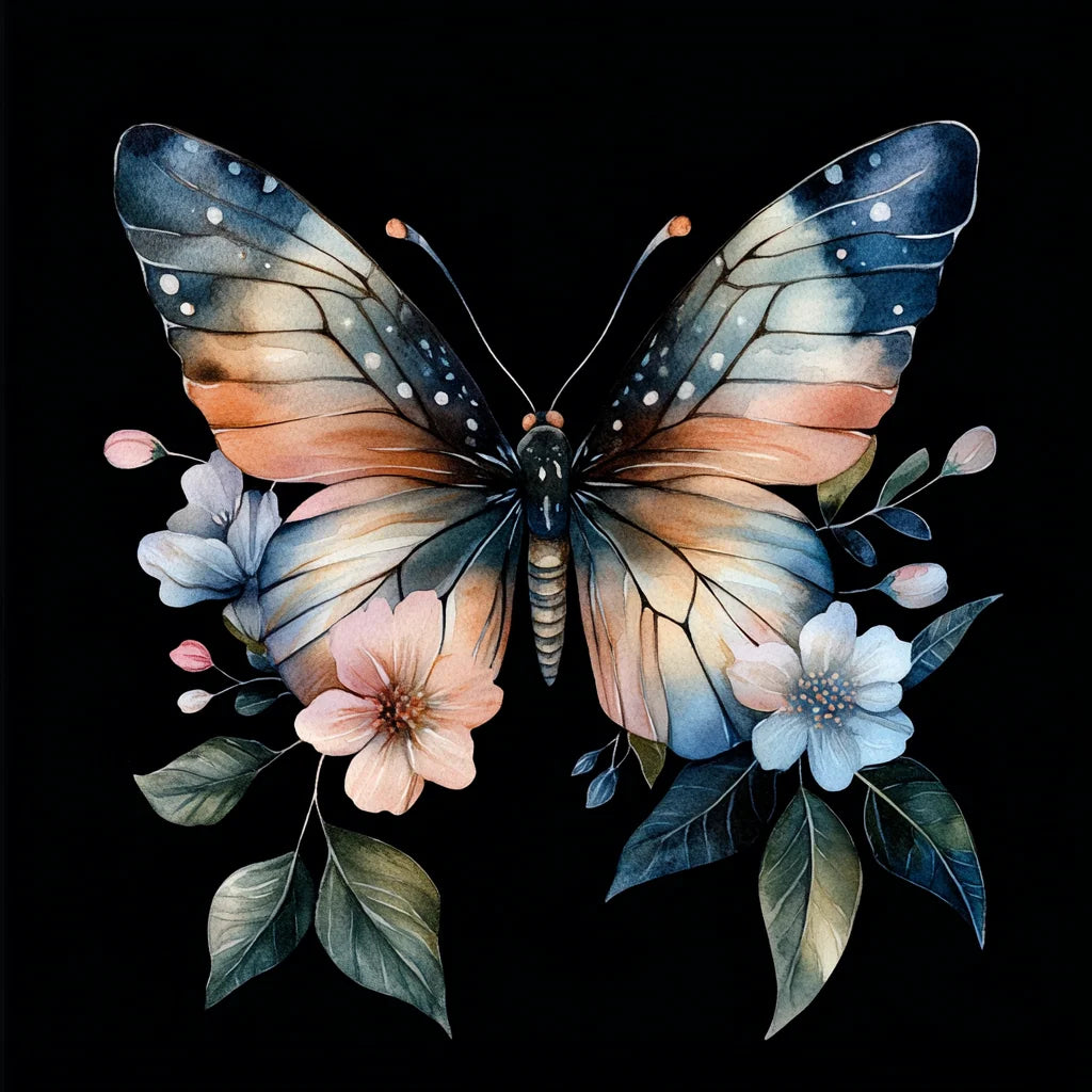 Neutral Shades Butterfly and Flower Diamond Art Kit