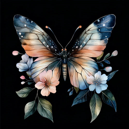 Neutral Shades Butterfly and Flower Diamond Art Kit