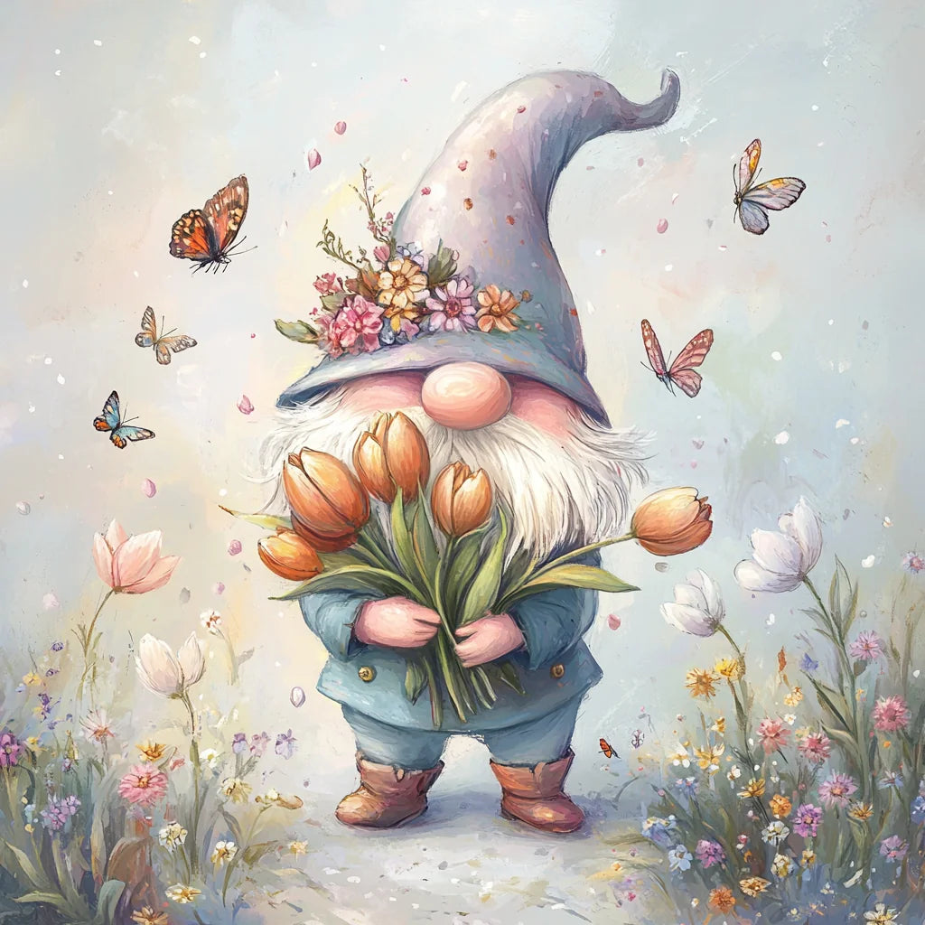 Spring Tulip Gnome Diamond Art Kit