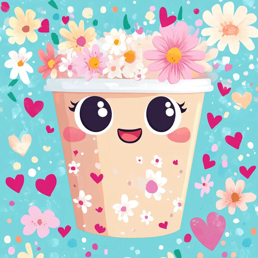 Cute Cup Of Coffee Diamond Art Kit