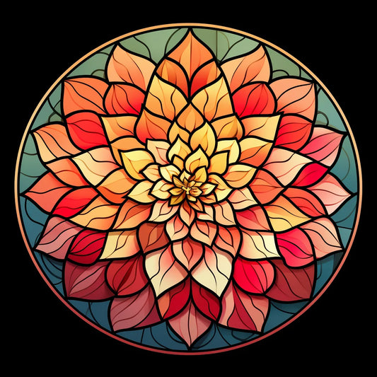 Abstract Dahlia Circle Diamond Art Kit