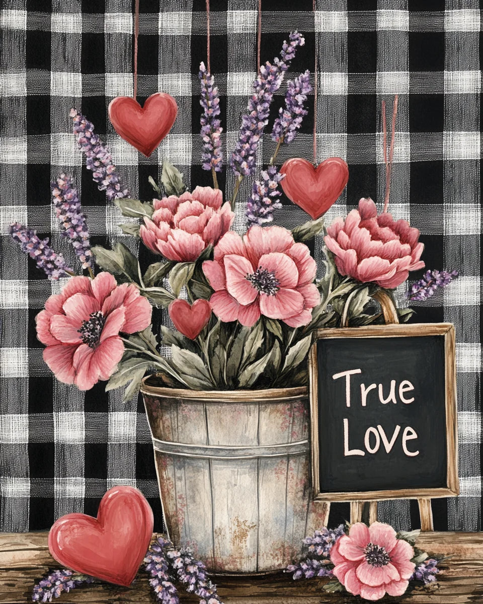 True Love Basket Of Flowers Diamond Art Kit