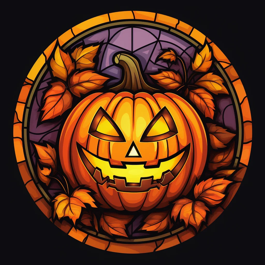 Abstract Halloween Jackolantern Circle Diamond Art Kit
