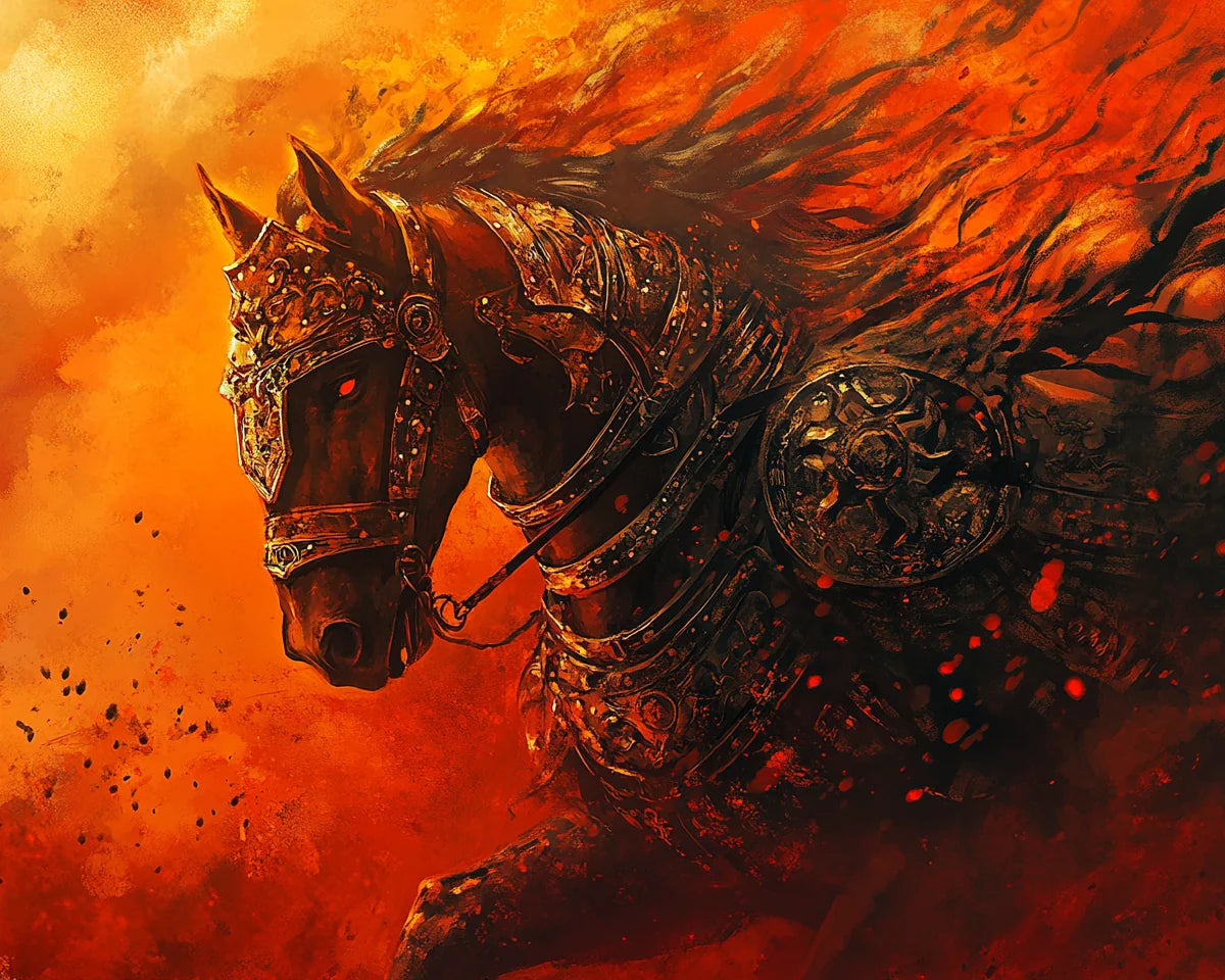 Abstract Horse in Armor Diamond Art Kit