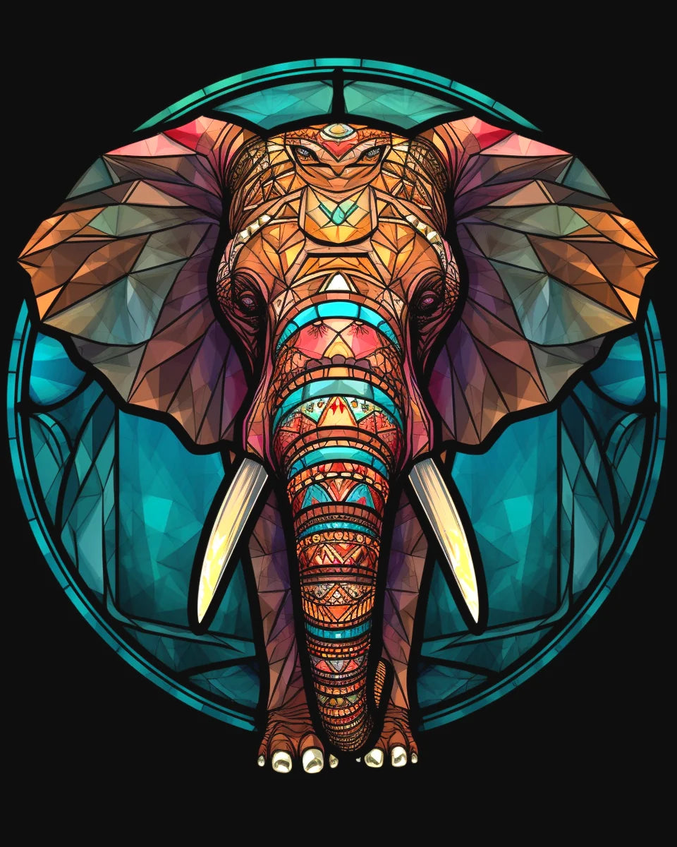 Abstract Elephant Circle Diamond Art Kit