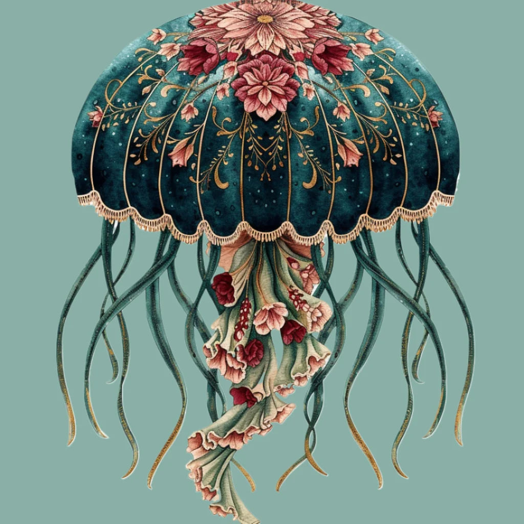 Abstract Fabric Jelly Fish Diamond Art Kit