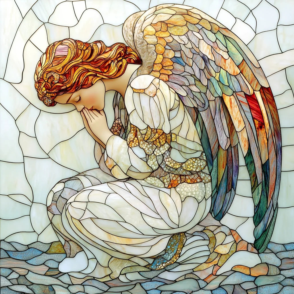 Abstract Feather Praying Angel Diamond Art Kit