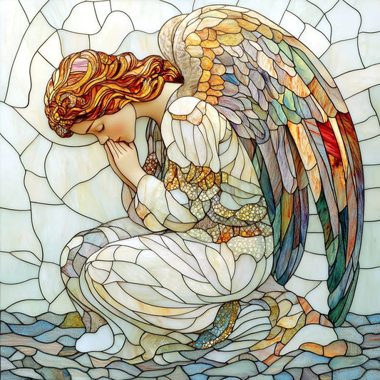 Abstract Feather Praying Angel Diamond Art Kit